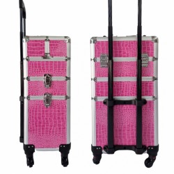 Trolley con 4 ruote e scomparti per estetica Colore Rosa - Melcap