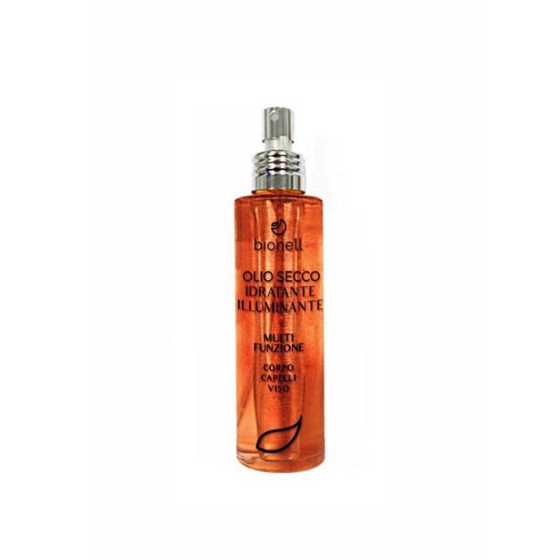 Olio secco idratante illuminante multi funzione corpo, capelli e viso Bionell 100ml