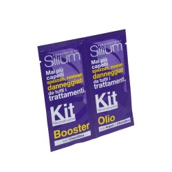 Kit ricostruzine in bustina olio+booster con argan e cheratina coppia bustine da 12 ml Silium