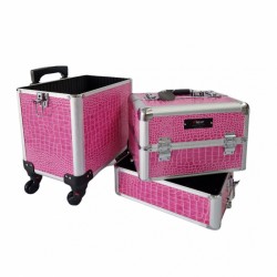 Trolley con 4 ruote e scomparti per estetica Colore Rosa - Melcap