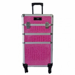 Trolley con 4 ruote e scomparti per estetica Colore Rosa - Melcap