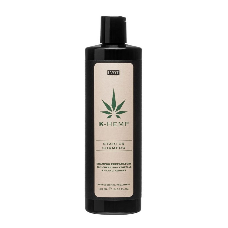 K-HEMP shampoo preparatore con cheratina vegetale e olio di canapa 400 ml LVDT