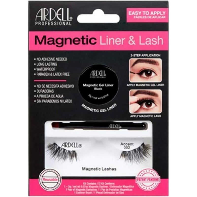 Ciglia magnetiche con magnetic  liquid liner black accent 002 Ardell professional