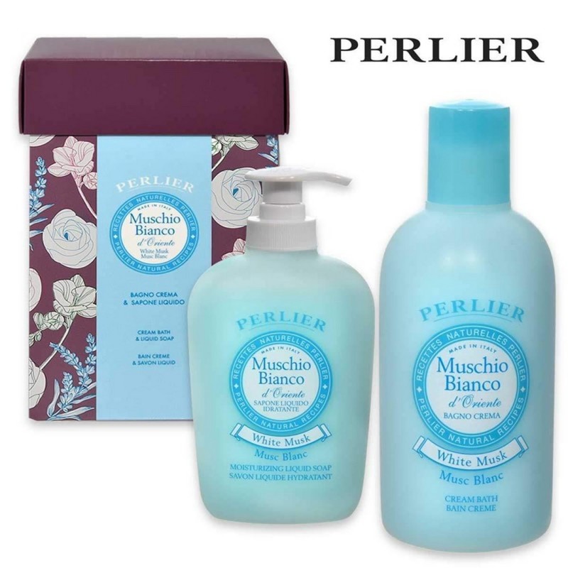 Cofanetto Bagno crema & Sapone liquido - muschio bianco d'Oriente - Perlier