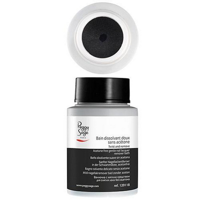 Bagno solvente delicato senza acetone 75 ml con spugnetta Peggy sage
