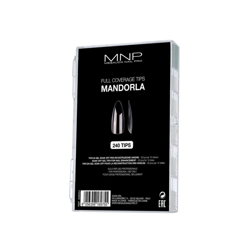 Mesauda MNP Full Coverage Tips Mandorla 240 pz- tips in gel soak per ricostruzione unghie