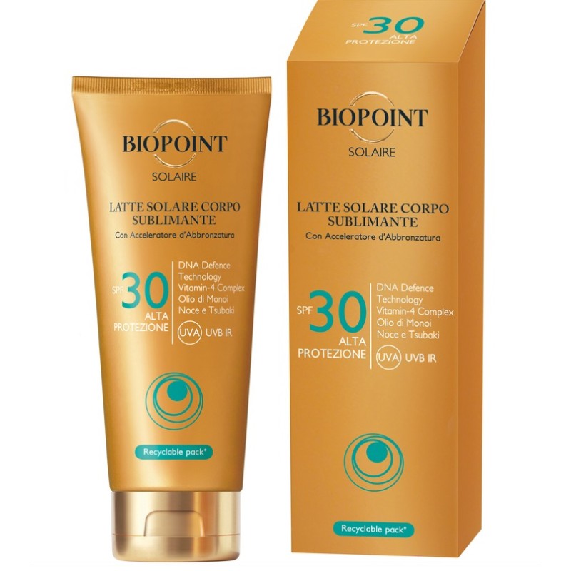 Latte solare corpo subliminante spf30 200 ml Biopoint