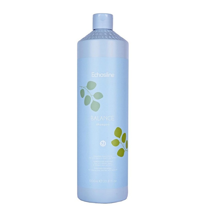 New shampoo purificante per cute impura e capelli con forfora balance 1000 ml echosline