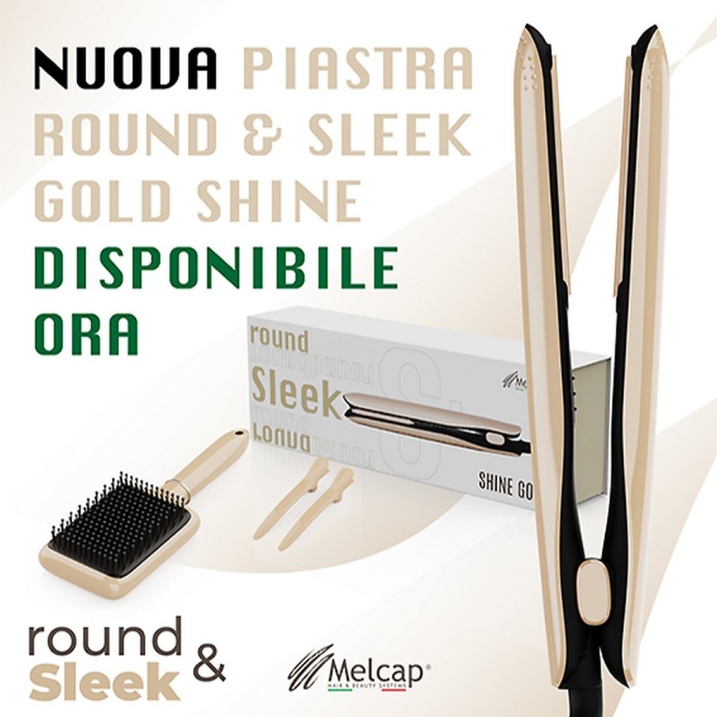 Piastra round & sleek con luxury box e accessori Melcap