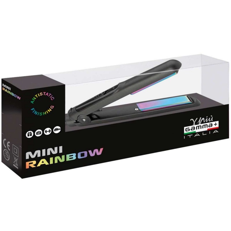 Piastra da viaggio mini rainbow Gamma+ nera