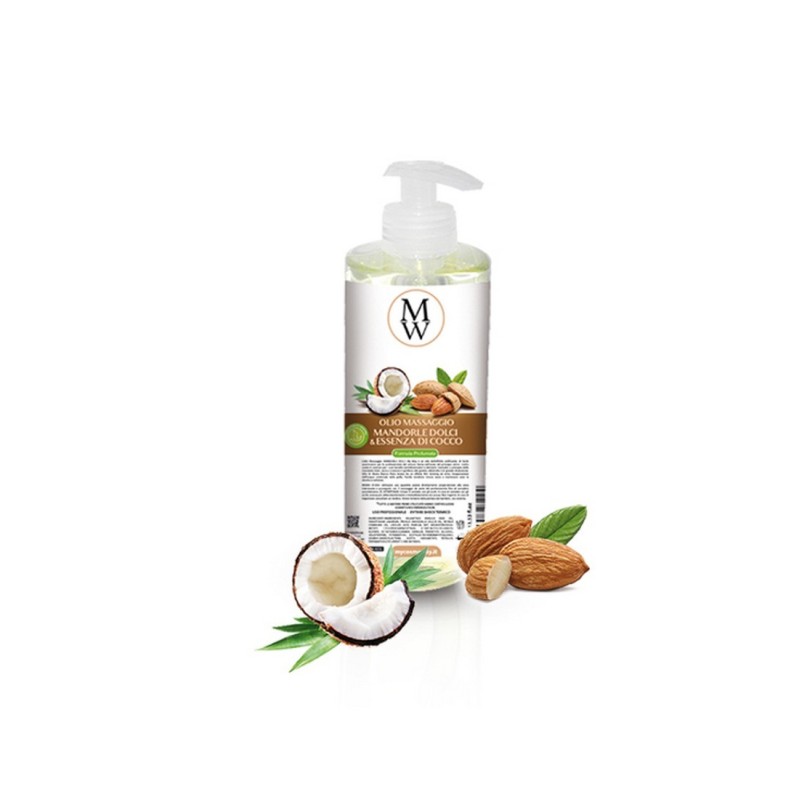 Olio massaggio mandorle dolci e essenza di cocco 400 ml MW