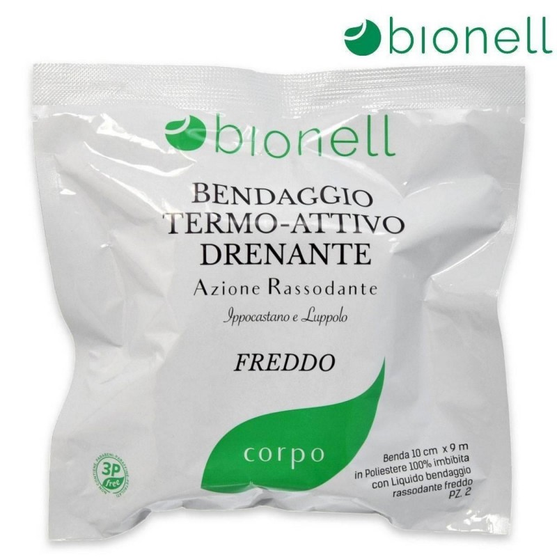 Bendaggio termo attivo drenante freddo benda 10 cm x 9m 2 pzBionell